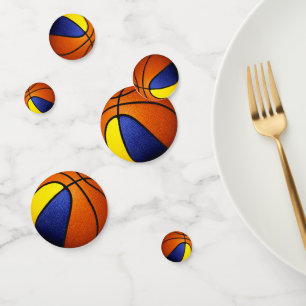 Blauw Goud Team Kleuren Basketbal Party Confetti