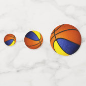 Blauw Goud Team Kleuren Basketbal Party Confetti (Voorkanten)