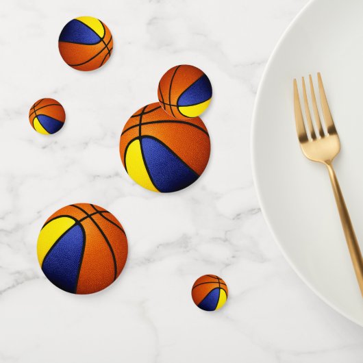 Blauw Goud Team Kleuren Basketbal Party Confetti (Groep)