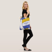 blauw goud team kleuren meisjes volleybal coach tote bag (Op model)