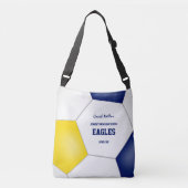 Blauw Goud Team Kleuren voetbal coach Crossbody Tas (Voorkant)
