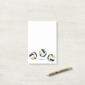Blauw goud team kleuren volleybal atleet of coach post-it® notes (Op bureau)