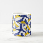 Blauw Goud Team Kleuren Volleybal Coach Gift Koffiemok (Center)