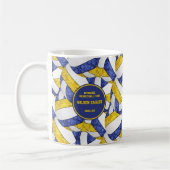 Blauw Goud Team Kleuren Volleybal Coach Gift Koffiemok (Links)