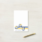 Blauw goud team kleuren volleyballen strepen post-it® notes (Op bureau)