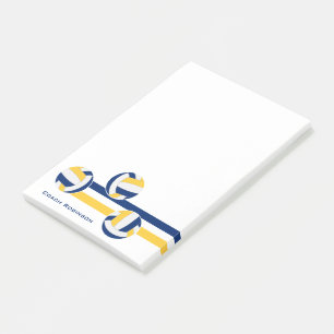 Blauw goud team kleuren volleyballen strepen post-it® notes
