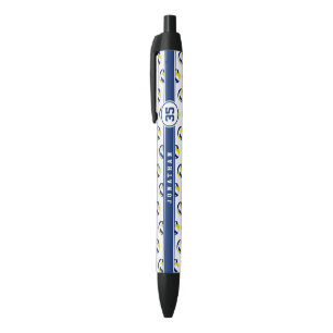 blauw goud teamkleuren volleybal speler naam zwarte inkt pen