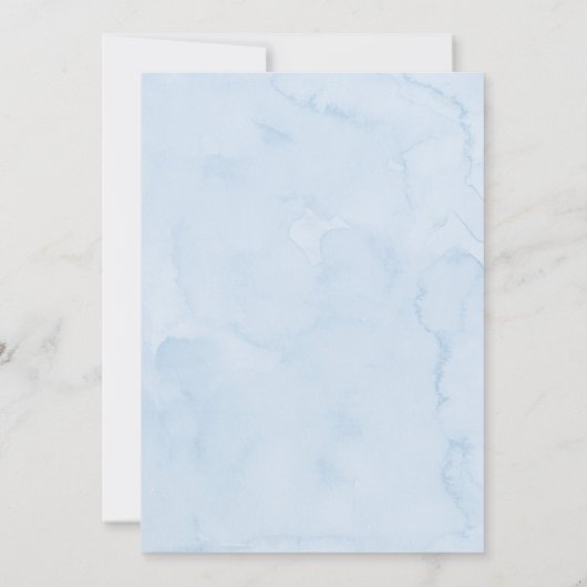 Blauw Goud Teddybeer Hete Luchtballon Baby shower Kaart (Achterkant)