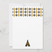 Blauw & Goud Tipi Boho Moderne Verjaardagsfeestje Kaart (Achterkant)