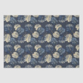 Blauw Goud Tropische bladeren Tissuepapier (Voorkant)