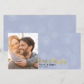Blauw & Goud Trouwfoto Liefde & Bedankt Dank u (Voorkant / Achterkant)