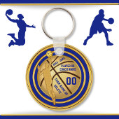 Blauw, Goud (Verander Blauw) Basketbalpartij Voord Sleutelhanger