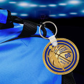 Blauw, Goud (Verander Blauw) Basketbalpartij Voord Sleutelhanger