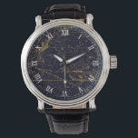 Blauw Goud Vissen Dierenriem Constellatie Horloge<br><div class="desc">Geïnspireerd door de "A Celestial Atlas" van Alexander Jamieson in 1822, een collectie van geïllustreerde sterrenkaarten, is het ontwerp voorzien van het Pisces Zodiac Constellation (De Vis) in goud tegen een donkerblauwe achtergrond. Geweldig cadeau voor degenen die zijn geboren onder het teken Vissen Zodiac. (20 februari tot en met 20...</div>