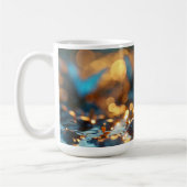 Blauw & Goud Vlinderontwerp Keramische Mok (Links)