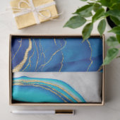 Blauw Goud Vloeibaar Schilderen Vloeibare Kunst Ab Tissuepapier (Geschenk)