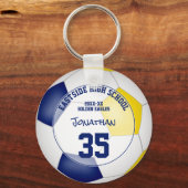 Blauw Goud Voetbalteam kinder Sportgeschenken Onde Sleutelhanger (Voorkant)