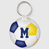 Blauw Goud Voetbalteam kinder Sportgeschenken Onde Sleutelhanger (Achterkant)