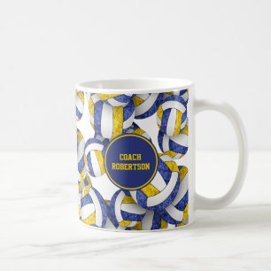 Blauw Goud Volleybal Team Kleuren Coach Naam Koffiemok