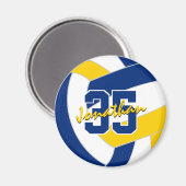 Blauw Goud Volleybal Team Kleuren Geschenken Magneet (Voorkant / Achterkant)
