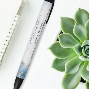 Blauw Goud Waterverf Bladeren Zakelijk Zwarte Inkt Pen