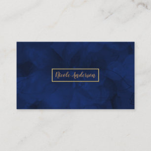 Blauw Goud Waterverf Bloem Glam Elegant Modern Visitekaartje