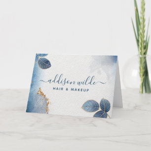 Blauw Goud Waterverf Botanische Zakelijke Dank Je Kaart
