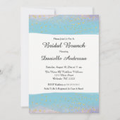 Blauw & Goud Waterverf Bruidsdouche Uitnodiging (Voorkant)