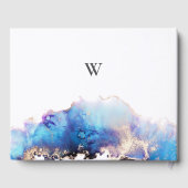 Blauw Goud Waterverf Bruiloft Gastenboek (Achterkant)