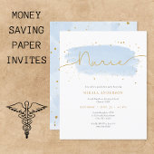 Blauw Goud Waterverf Verpleegkundige Afstuderen PA