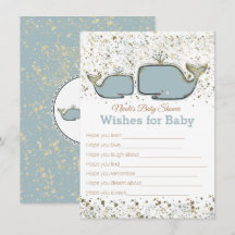 Blauw & Goud Wensen voor Walvissen Baby Shower Spe