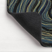 Blauw Goud Wervel Glam Art Muismat (Hoek)