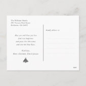 Blauw Goud Winterlandschap Kerstfoto Briefkaarten (Achterkant)