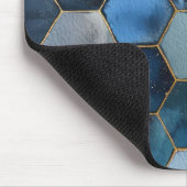 Blauw Goud Wit Abstract Muismat (Hoek)