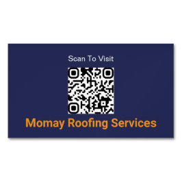 Blauw Goud Wit Dakdekker QR-code Magnetisch Visitekaartje