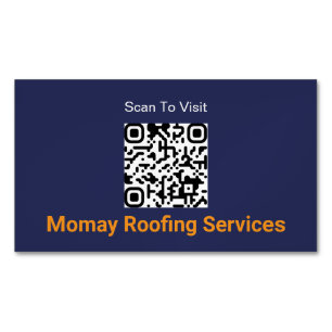 Blauw Goud Wit Dakdekker QR-code Magnetisch Visitekaartje