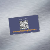 Blauw Goud Wit Dakdekker QR-code Magnetisch Visitekaartje (Voorbeeld)