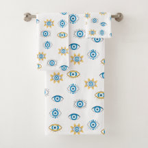 Blauw, Goud & Wit Grieks Oogmati Patroon