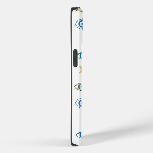 Blauw, Goud & Wit Grieks Oogmati Patroon Case-Mate iPhone Case (Achterkant / Rechts)