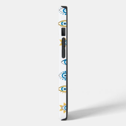 Blauw, Goud & Wit Grieks Oogmati Patroon Case-Mate iPhone Case (Achterkant / Links)