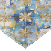 Blauw Goud Wit Kerstmis Sneeuwvlokken Tafelkleed (Gekanteld)