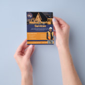 Blauw Goud Witte Dakbedekkingsaannemer Custom Flyer (Hand)