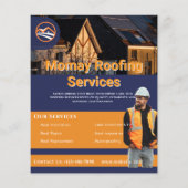 Blauw Goud Witte Dakbedekkingsaannemer Custom Flyer (Achterkant)