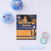 Blauw Goud Witte Dakbedekkingsaannemer Custom Flyer (Enkel)