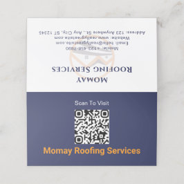 Blauw Goud Witte Dakdekker QR-code Klantenkaartje