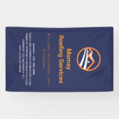 Blauw Goud Witte Dakdekker Spandoek (Horizontaal)