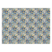 Blauw Goud Witte Kerstsneeuwvlokken Tafelkleed (Voorkant (Horizontaal))