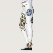 blauw goud witte lange leggings (Links)