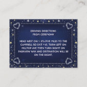 Blauw Goud & Witte Sterren Bijpassende Bruiloft Re Informatiekaartje (Achterkant)