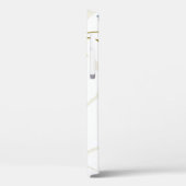 Blauw Goud Witte Vogels Bloemen Gepersonaliseerd Case-Mate iPhone Case (Achterkant / Links)